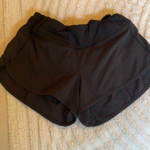 Black Lululemon running shorts
